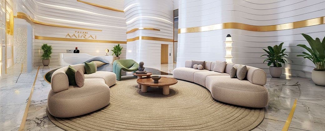 Lobby at Pavani Mirai residential apartments Financial District Hyderabad